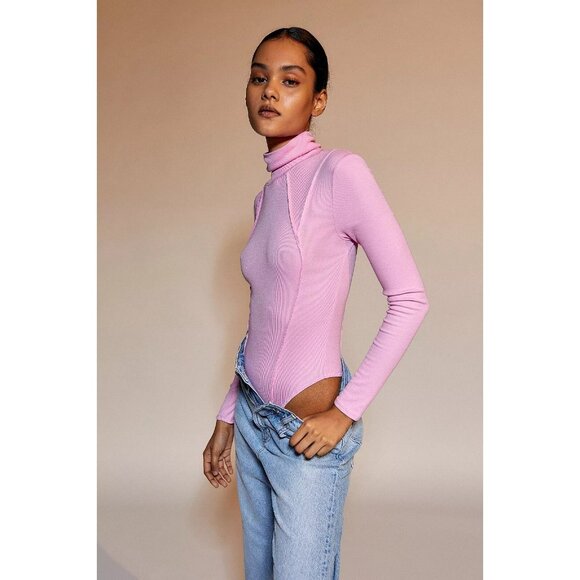 Urban Outfitters OUT FROM UNDER Willow Pink Ribbed Jersey Bodysuit, Size XS - Picture 4 of 15